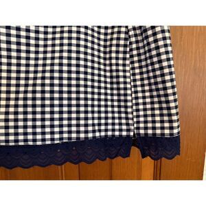 Cato Beach Day Gingham Skort Skirt Women 14 Navy Pull-On Comfort Built-In Shorts